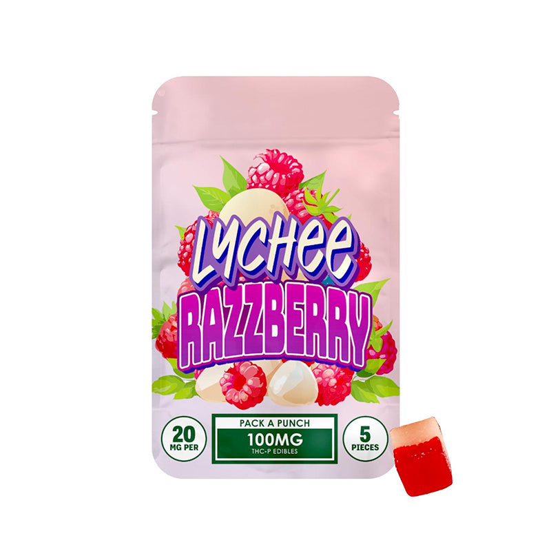 lychee razzberry hidden hills pack a punch thc-p gummies