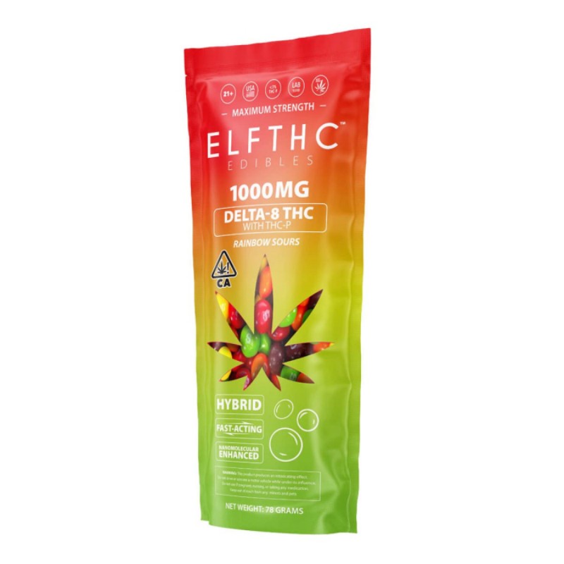 rainbow sours elfthc d8 thcp gummies