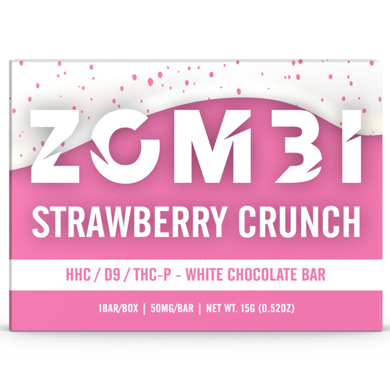 strawberry crunch zombi white chocolate bar 50mg
