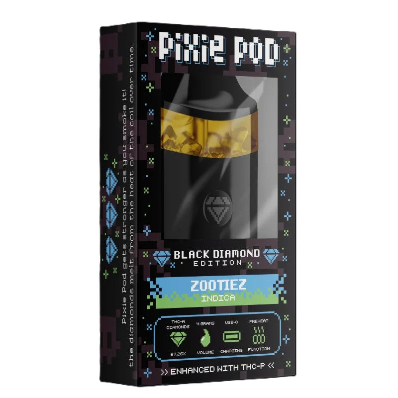 zootiez pixie pod black diamond thc-a 4g