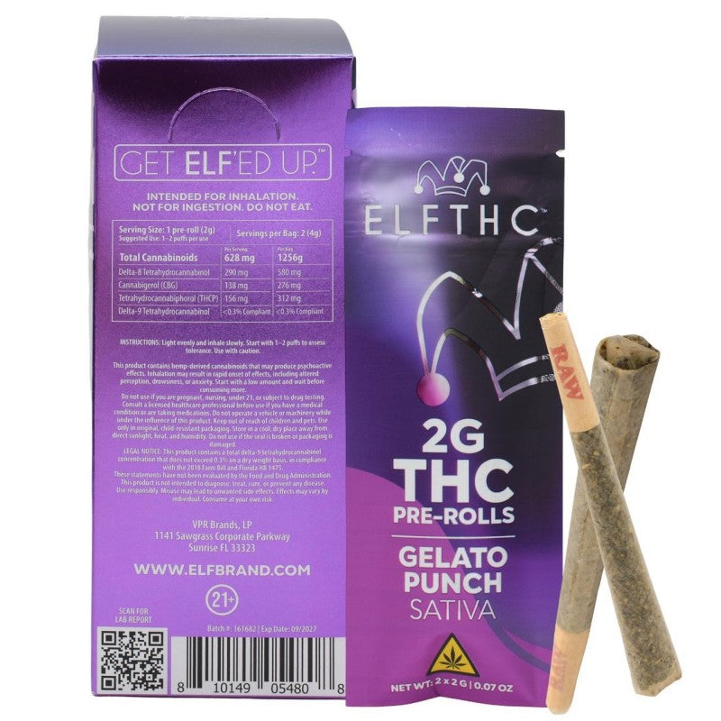 gelato punch elfthc thc pre rolls 4g