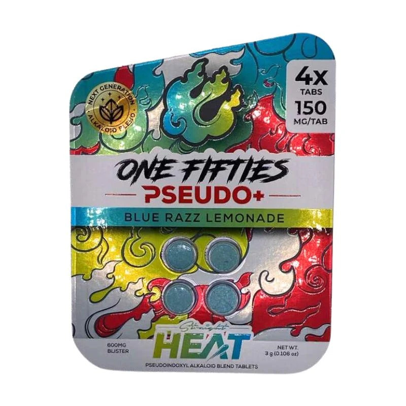 blue razz lemonade straight heat pseudo one fifties tabs 150mg 4ct