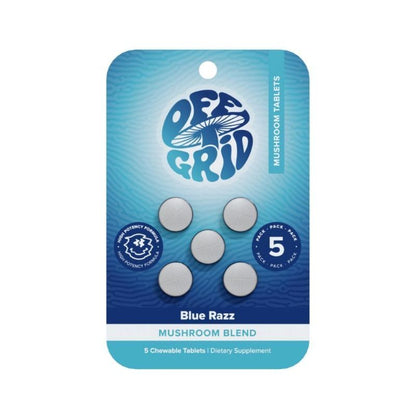 blue razz off grid mushroom blend tablets
