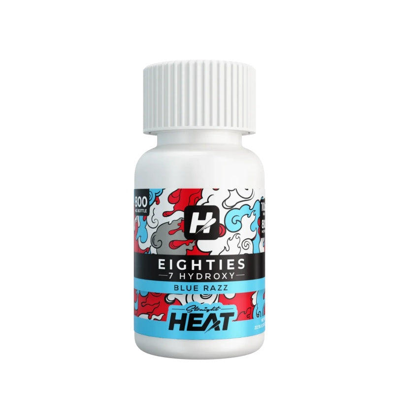 blue razz straight heat 7hydroxy eighties tablets bottle