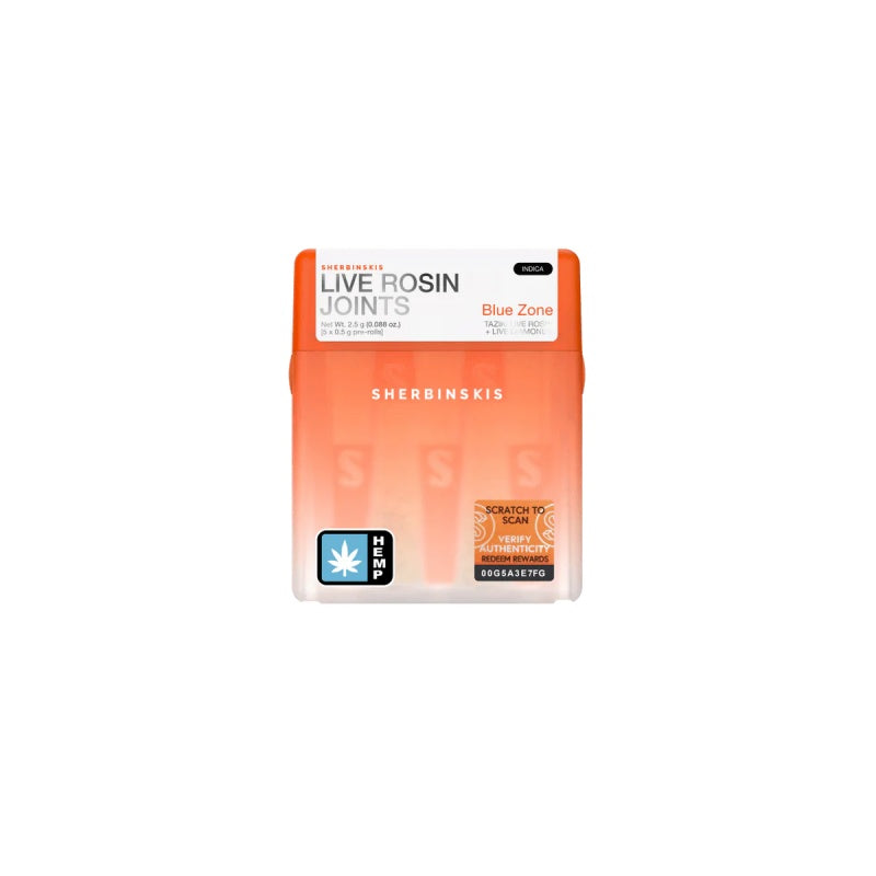 blue zone taziki sherbinskis live rosin pre roll