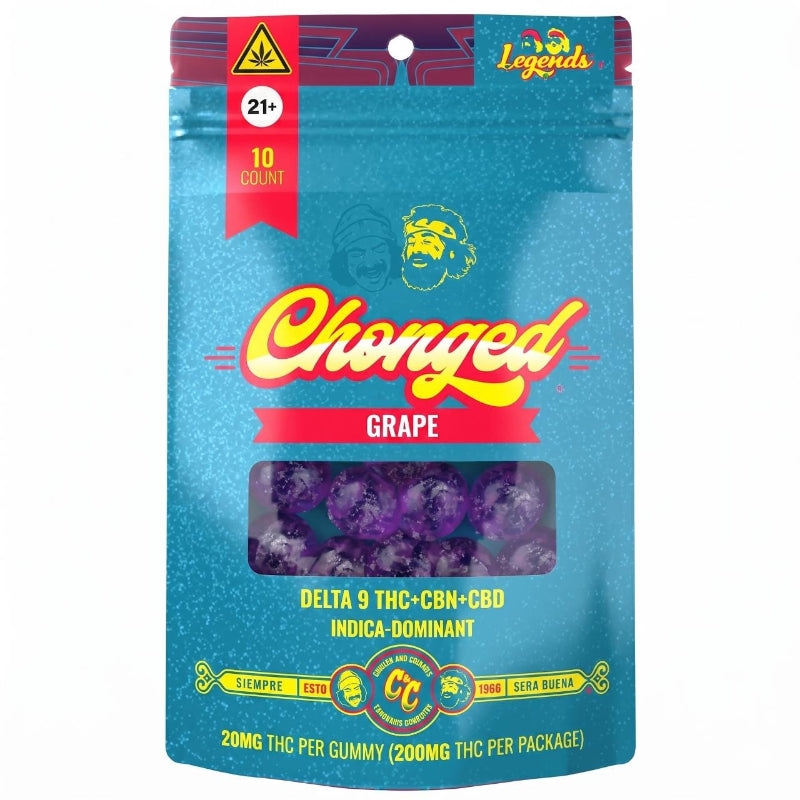 chonged grape indica cheech & chong legends line gummies 200mg