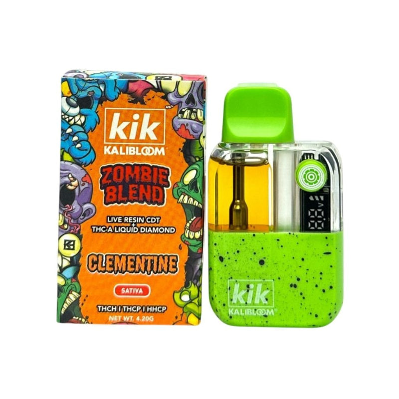 clementine sativa kik kalibloom zombie blend live rosin disposable 4.2g