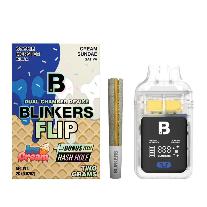 cookie monster cream sundae blinkers flip ice cream dual chamber disposable 2g