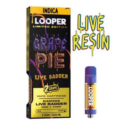 grape pie looper live badder thc cart 2g