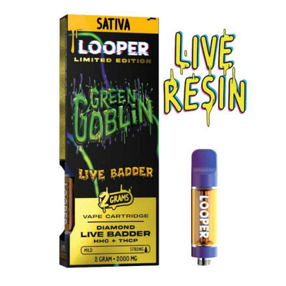 green goblin looper live badder thc cart 2g