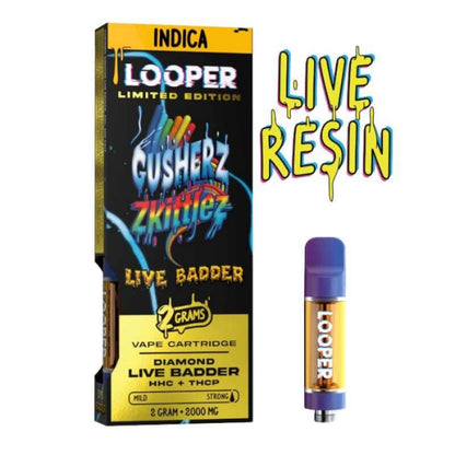 gusherz zkittlez looper live badder thc cart 2g