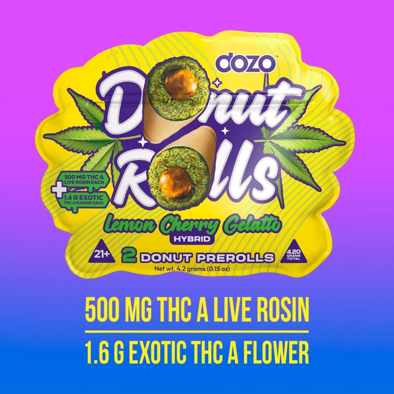 lemon cherry gelato dozo donut rolls live rosin pre rolls 1