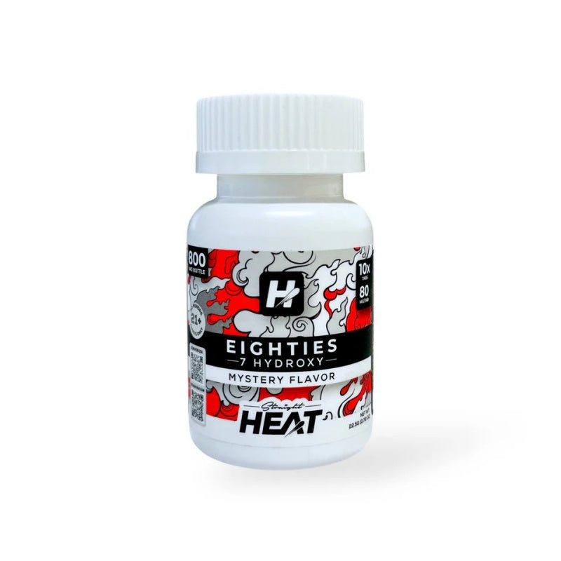 mystery flavor straight heat 7hydroxy eighties tablets bottle