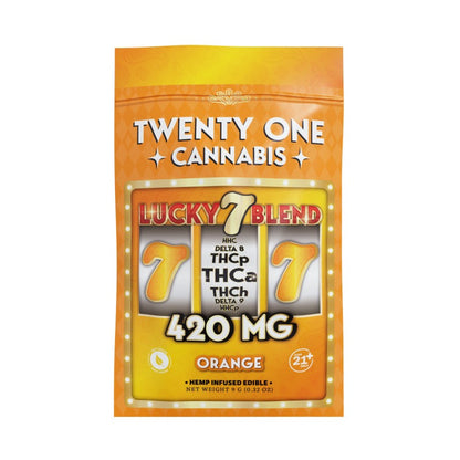 orange twenty one lucky 7 gummies