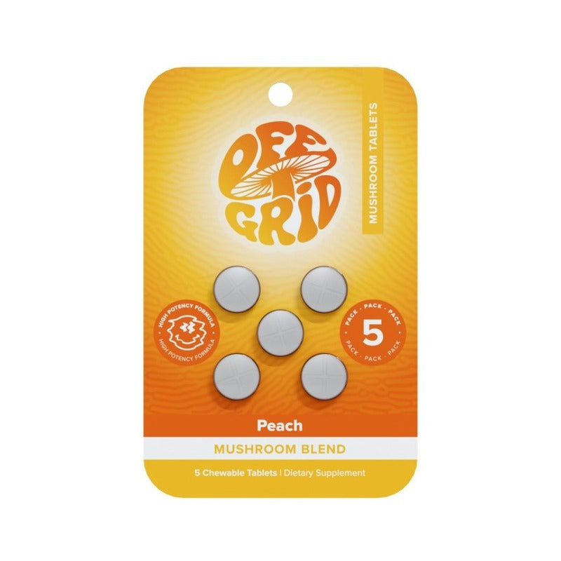 peach off grid mushroom blend tablets