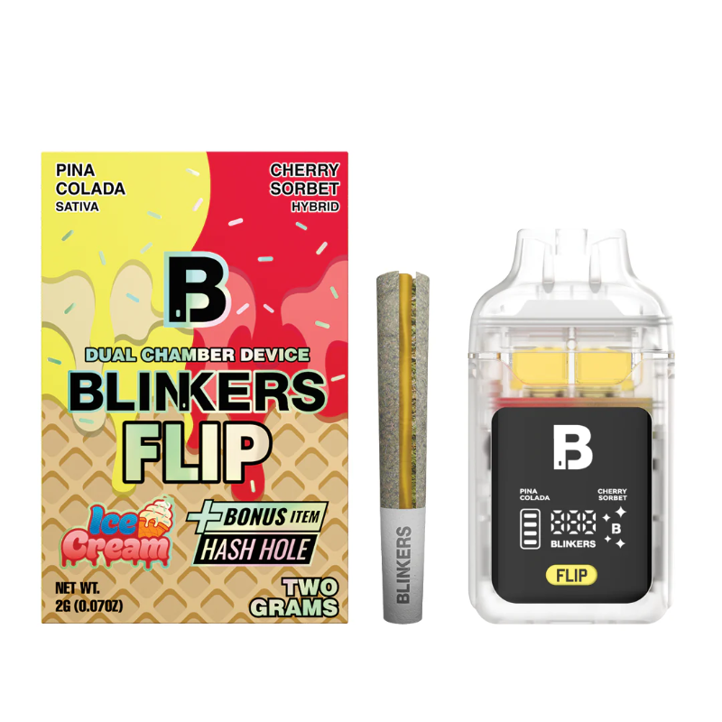 pina colada cherry sorbet blinkers flip ice cream dual chamber disposable 2g