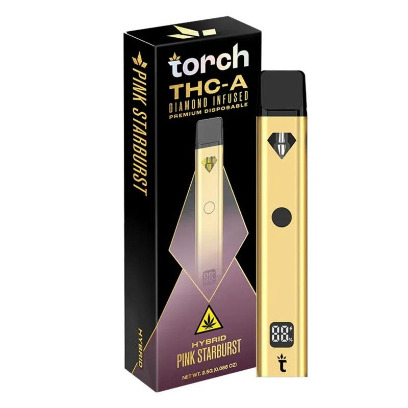 pink starburst torch thca diamond infused premium disposable 2.5g