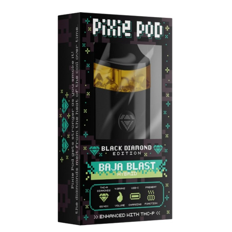 how much is elf bar vape Pixie Pod Black Diamond Edition THC-A Disposable Vape 4G – True Hemp Store