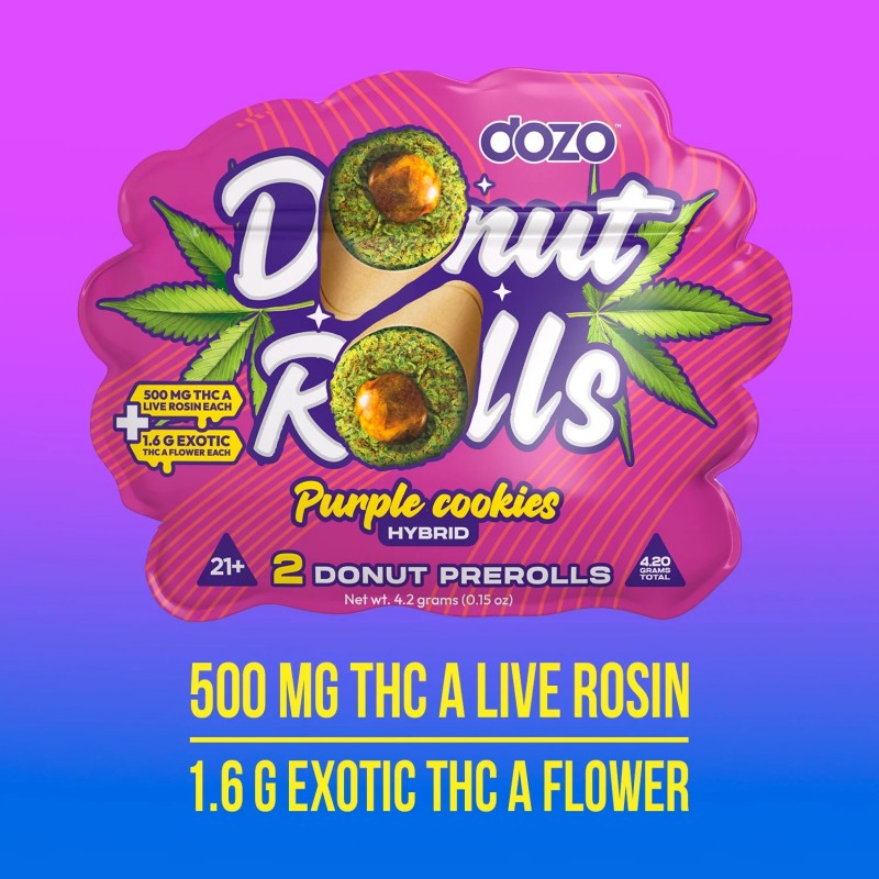 purple cookies dozo donut rolls live rosin pre rolls 1