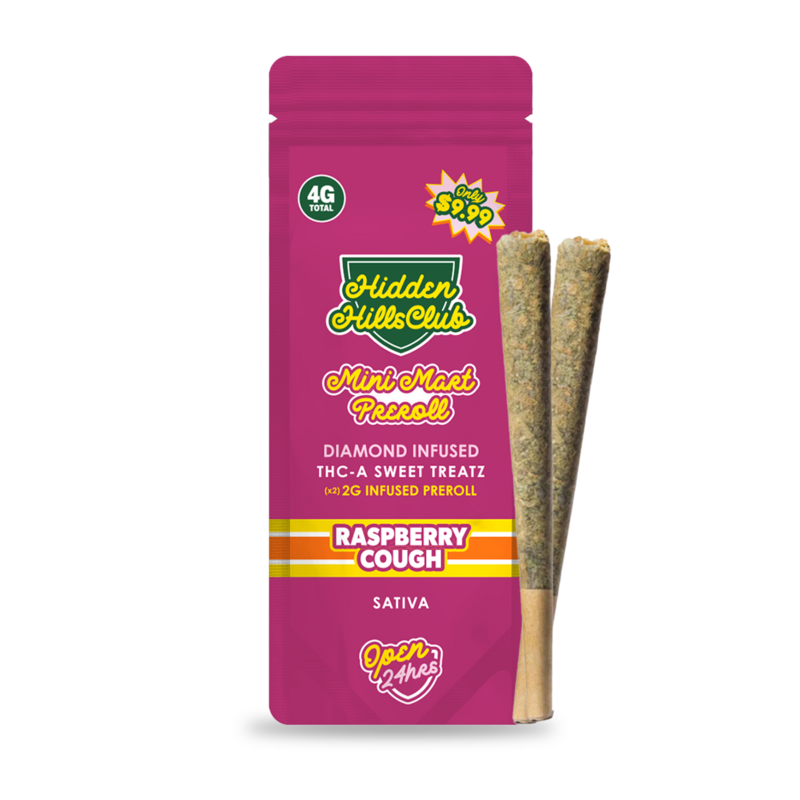 raspberry cough hidden hills mini mart thca pre roll