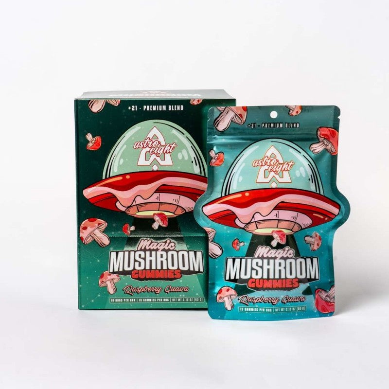 raspberry guava astro eight magic mushroom gummies