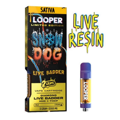 snow dog looper live badder thc cart 2g