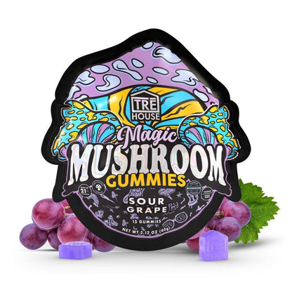 sour grape tre house magic mushroom gummies