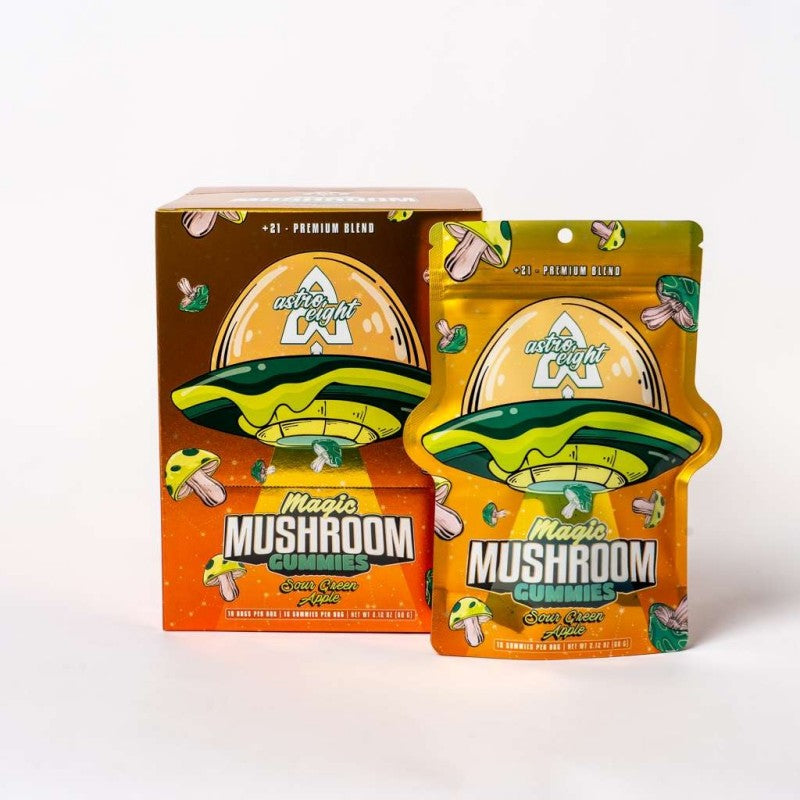 sour green apple astro eight magic mushroom gummies