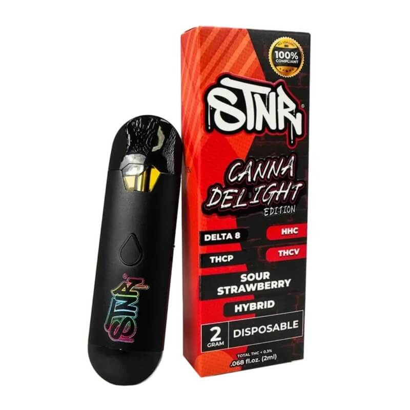 sour strawberry hybrid stnr canna delight thcp disposable