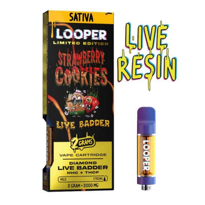 strawberry cookies looper live badder thc cart 2g