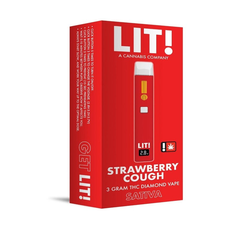 strawberry cough lit thc diamond disposable 3g