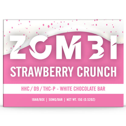 strawberry crunch zombi white chocolate bar 50mg