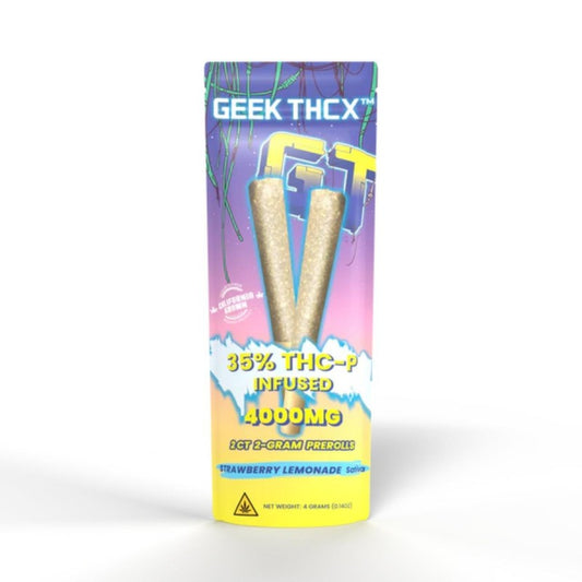 strawberry lemonade sativa geek thcx thcp infused prerolls