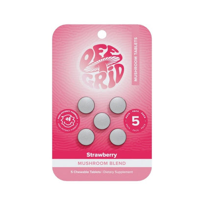 strawberry off grid mushroom blend tablets