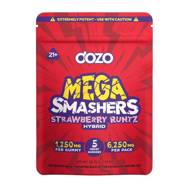 strawberry runtz hybrid dozo mega smashers gummies 6250mg
