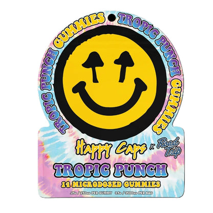 tropic punch happy caps x road trip mushroom microdose gummies 14ct
