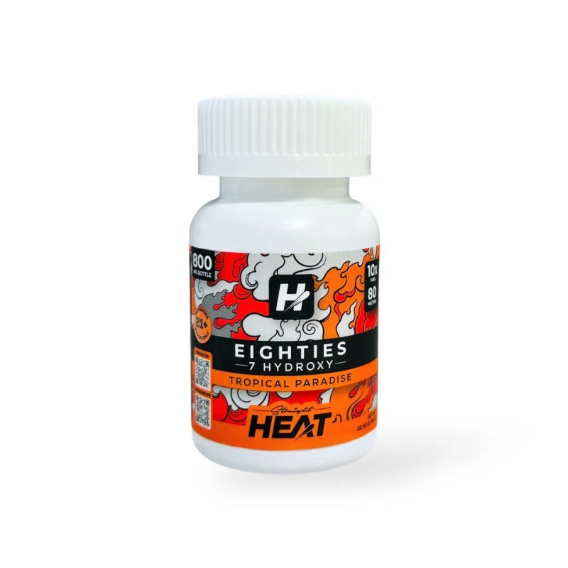 tropical paradise straight heat 7hydroxy eighties tablets bottle