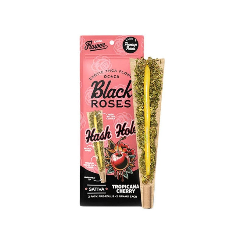tropical cherry black roses hash hole roll 4g
