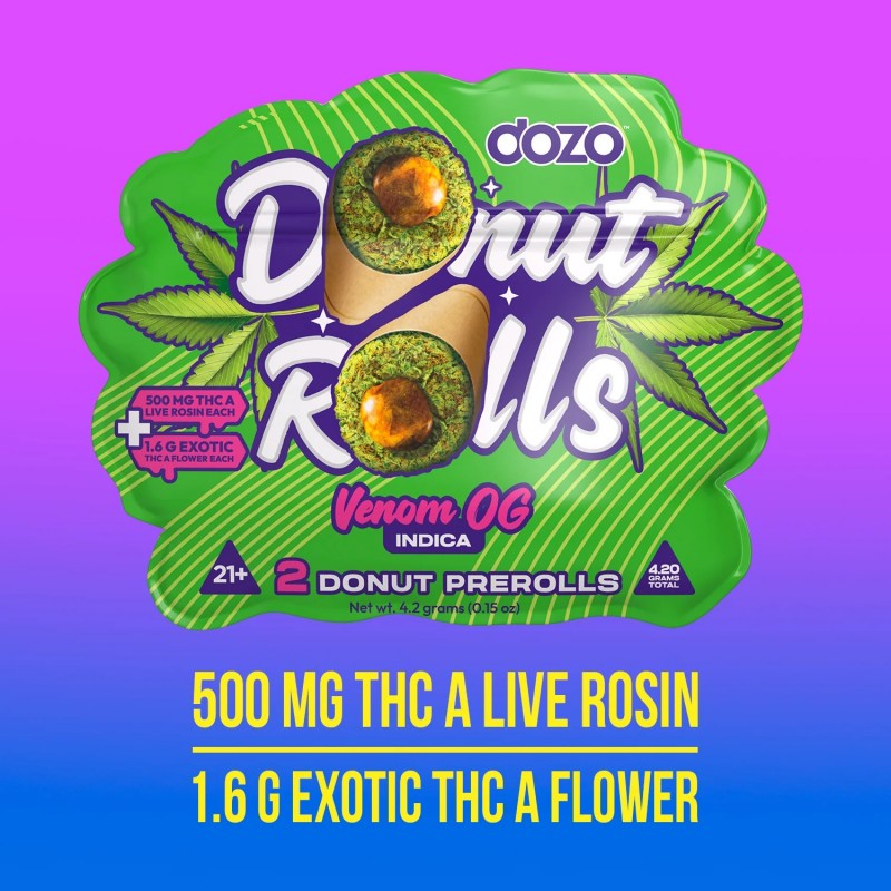 venom og dozo donut rolls live rosin pre rolls 1