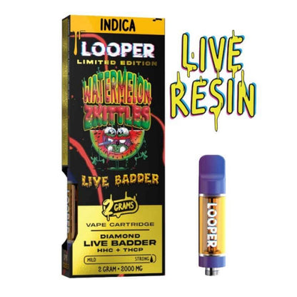 watermelon zkittez looper live badder thc cart 2g