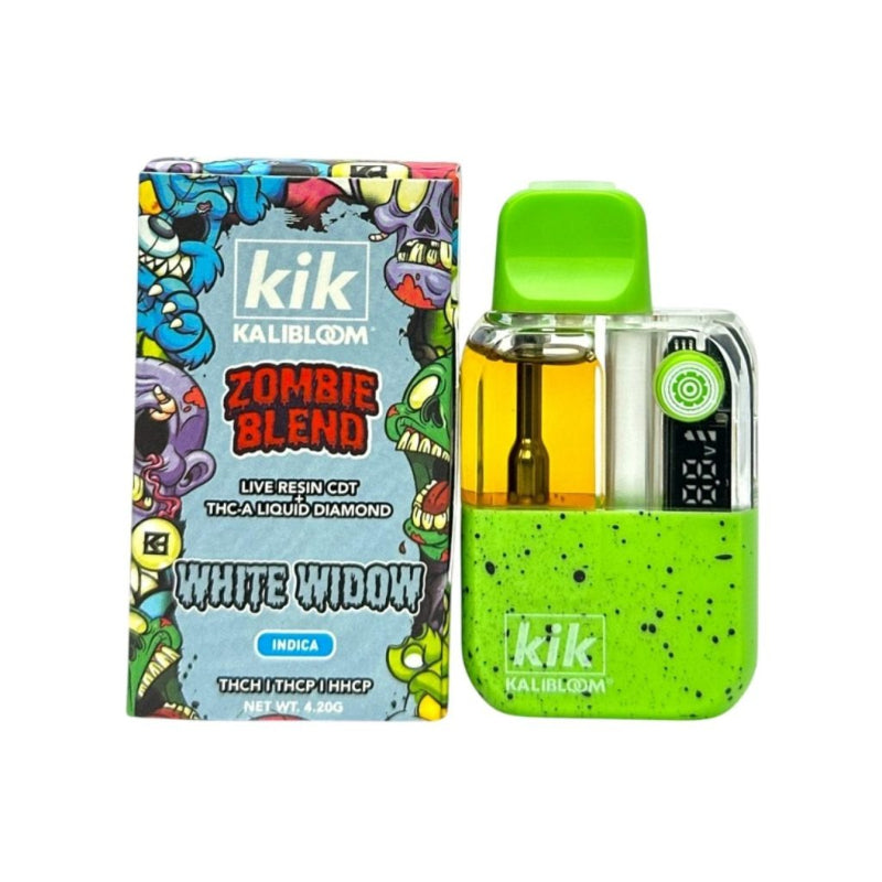 white widow indica kik kalibloom zombie blend live rosin disposable 4.2g